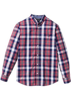 Рубашка Regular Fit с длинным рукавом (сине-зеленый в клетку) Bonprix