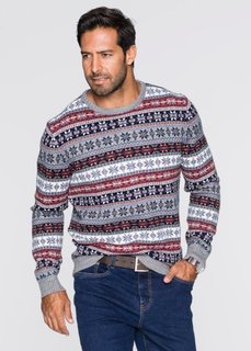 Пуловер Regular Fit в норвежском стиле (светло-коричневый) Bonprix