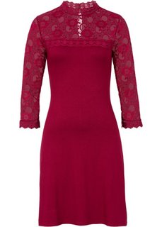 Платье с кружевной отделкой (черный) Bonprix