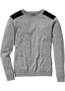 Пуловер Slim Fit (темно-красный/черный) Bonprix