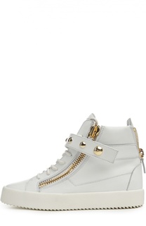 Кожаные кеды с декором Giuseppe Zanotti Design