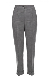 Укороченные шерстяные брюки в клетку Dolce & Gabbana
