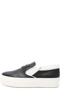 Кожаные слипоны с декором на толстой подошве No. 21