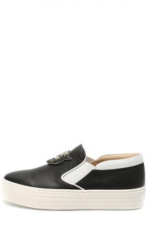 Кожаные слипоны с декором на толстой подошве No. 21