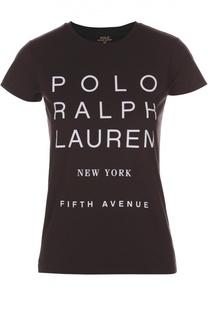 Хлопковая футболка с контрастной надписью Polo Ralph Lauren