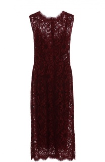 Кружевное приталенное платье без рукавов Dolce &amp; Gabbana