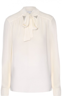 Шелковая блуза прямого кроя с воротником аскот Diane Von Furstenberg