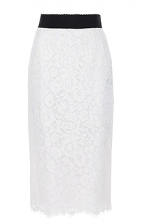 Кружевная юбка-карандаш с широким поясом Dolce &amp; Gabbana