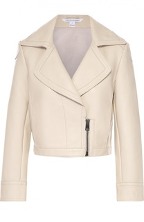 Укороченная кожаная куртка с широкими лацканами Diane Von Furstenberg