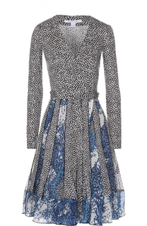 Шелковое платье с запахом и длинным рукавом Diane Von Furstenberg