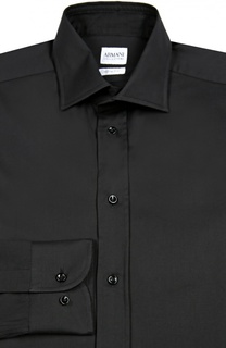 Однотонная сорочка из эластичного хлопка Armani Collezioni