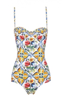 Слитный купальник с ярким принтом Dolce &amp; Gabbana