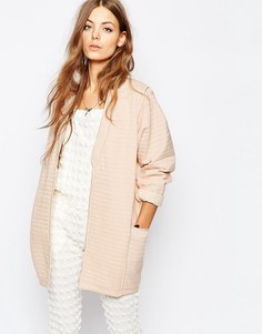 Бледно-розовая двусторонняя стеганая куртка-кимоно Maison Scotch - Розовый