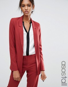 Пиджак зауженного кроя из крепа ASOS TALL - Фиолетовый