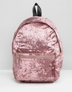 Рюкзак из мятого бархата Missguided - Розовый