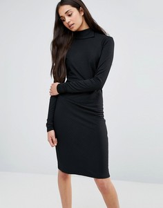 Вязаное платье со сборками по бокам Re:Dream - Черный Redream