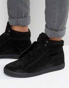 KG By Kurt Geiger Hi Top Trainers In Black Suede - Черный