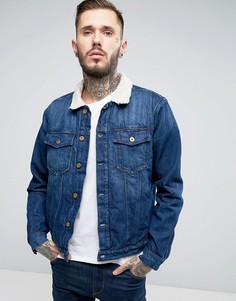 Джинсовая куртка с воротником из искусственного меха Hilfiger Denim - Синий