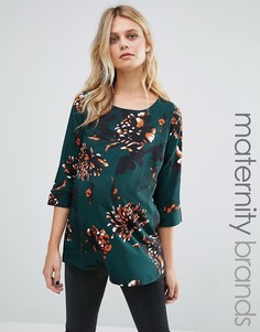 Тканый топ с цветочным принтом Mamalicious - Мульти Mama.Licious