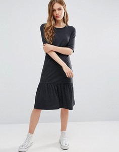 Noisy May Melanie Jersey Frill Hem Dress - Серый