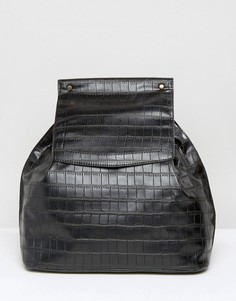 Рюкзак из искусственной кожи с отделкой люверсами Missguided - Серебряный