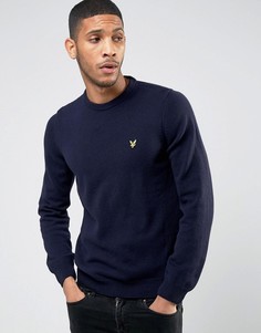 Синий джемпер из овечьей шерсти Lyle &amp; Scott - Темно-синий