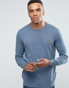 Голубой меланжевый джемпер с круглым вырезом Lyle &amp; Scott - Синий