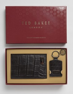 Подарочный набор с обложкой для паспорта и кольцом для ключей Ted Baker - Черный