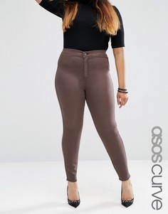 Джеггинсы кофейного цвета ASOS CURVE Rivington - Коричневый