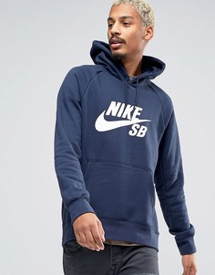 Темно-синее худи Nike SB Icon 846886-451 - Темно-синий
