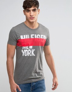 Серая футболка с принтом Hilfiger Denim New York - Серый