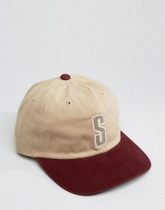 Бейсболка с винтажным логотипом Stussy - Бежевый