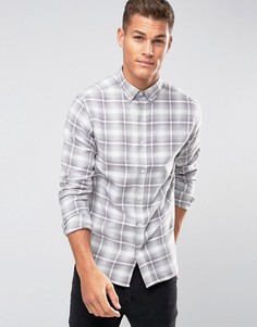 Рубашка в клетку с воротником на пуговицах Selected Homme Plus - Черный