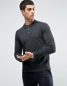 Поло с длинными рукавами реглан Selected Homme - Серый