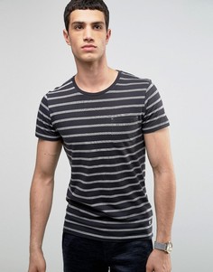 Selected Homme Crew Neck Pocket T-Shirt with Stripe - Темно-синий