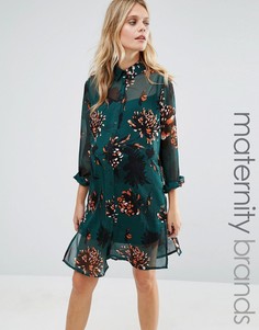 Тканое платье-рубашка с принтом для беременных Mamalicious - Мульти Mama.Licious