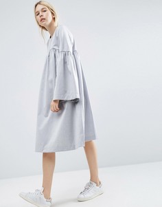 Платье миди с разрезами на рукавах ASOS WHITE - Серый