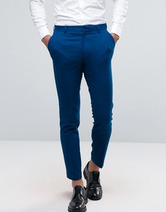 Синие зауженные брюки из фактурной ткани ASOS - Синий