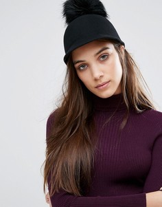 Шапка со съемным помпоном из искусственного меха ALDO - Черный