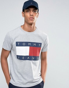 Серая меланжевая футболка в стиле 90-х Tommy Jeans - Серый
