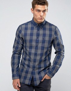 Серо-синяя рубашка классического кроя в клетку Jack Wills - Темно-синий