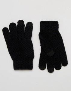 Черные фактурные перчатки для использования с сенсорным экраном 7X - Черный