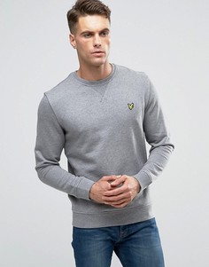 Серый меланжевый свитшот с логотипом Lyle &amp; Scott - Серый