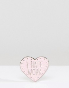 Эмалированный значок с принтом I Hate Work Skinnydip - Мульти