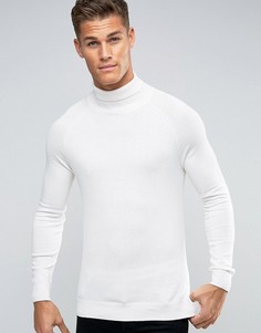 Вязаный джемпер-водолазка Selected Homme - Белый