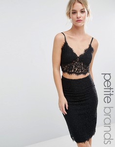 Кружевной кроп-топ Vero Moda Petite - Черный