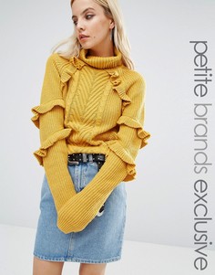Вязаный джемпер с оборками Glamorous Petite - Желтый