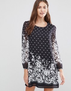 Платье-туника в горошек Yumi - Черный