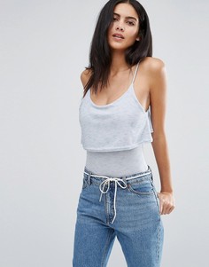 Боди с оборкой Daisy Street - Серый