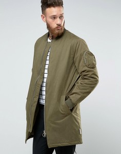 Удлиненная куртка-пилот с карманом MA1 от Bellfield - Зеленый